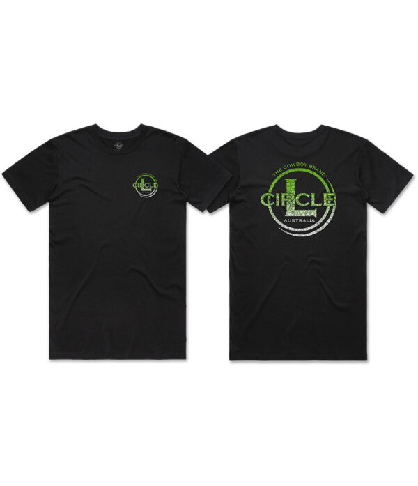 Circle L Mens Black & Lime Logo T-Shirt