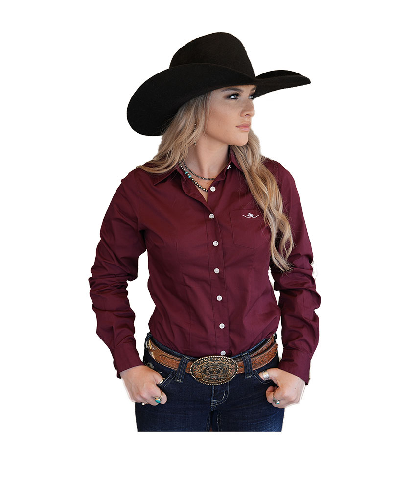 Ladies Long Sleeve Fuchsia Shirt - Circle L Australia