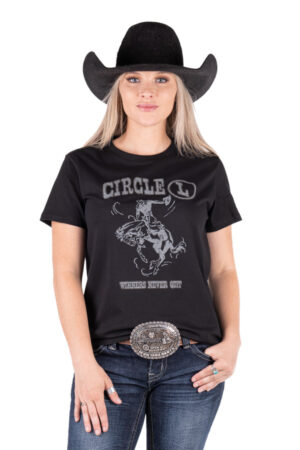 Circle L Ladies Bronc T-shirt – Black