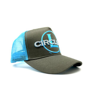 Circle L Grey & Blue Embroidered  High Profile Trucker Cap
