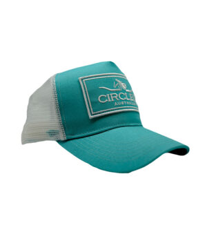 Circle L turquoise and White High Profile Trucker Cap