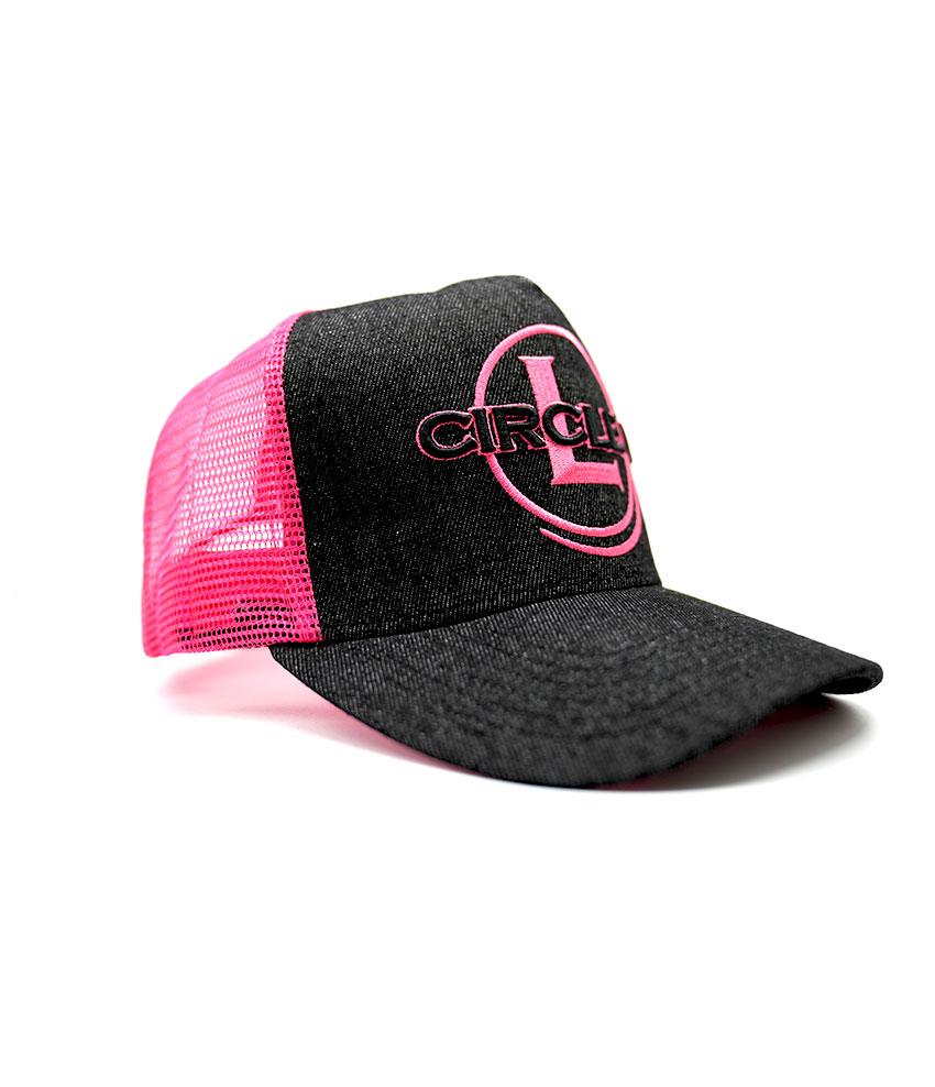 Circle L Pink & Charcoal Embroidered High Profile Trucker Cap - Circle ...
