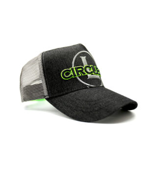 Circle L Embroidered Charcoal Lime High Profile Trucker Cap