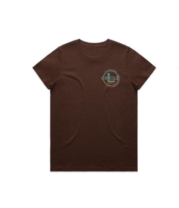 Ladies Logo T-Shirt Chocolate/Teal - Image 2