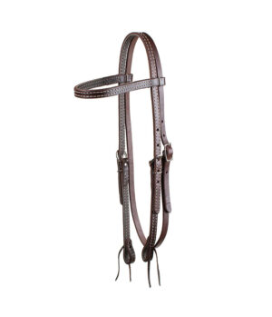 DOUBLE STITCHED DARK LEATHER BRIDLE