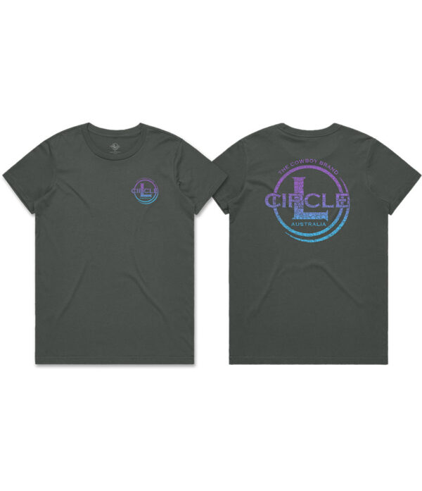 Charcoal T-Shirt with Purple/Blue logo