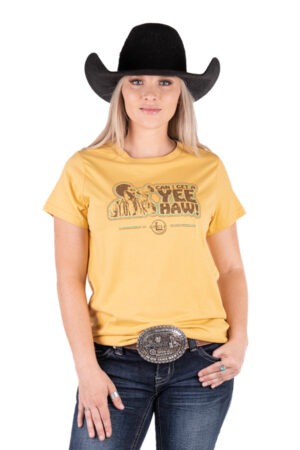 Circle L Ladies Yee Haw t- Shirt – Mustard
