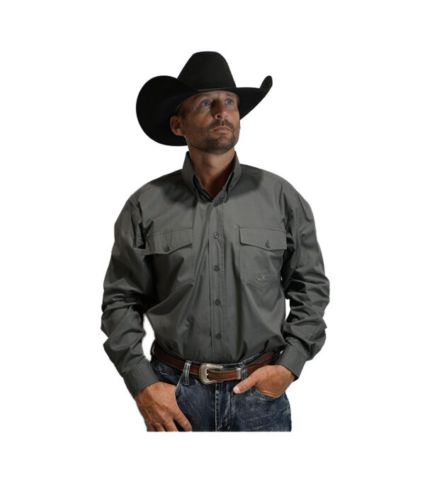 Mens Long Sleeve Charcoal Shirt