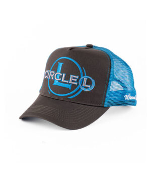 Circle L Grey & Blue Embroidered  High Profile Trucker Cap