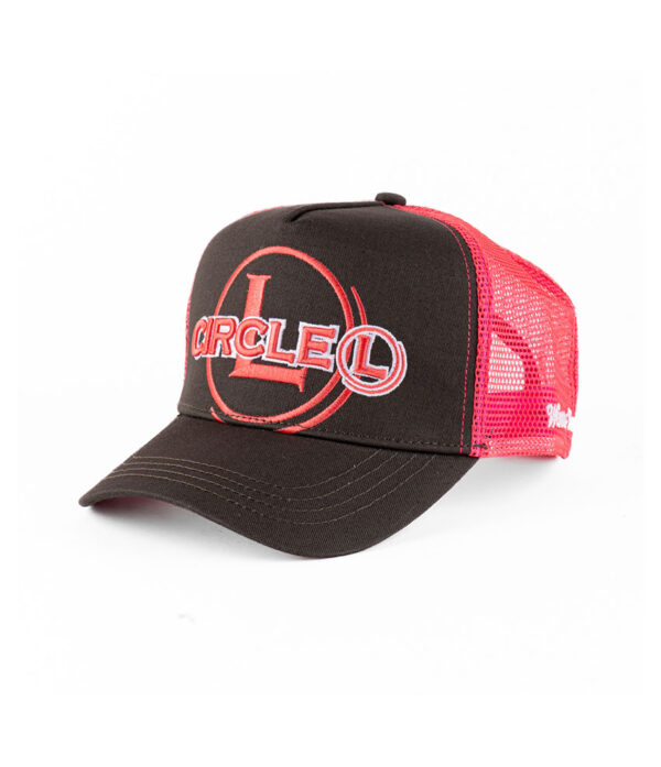 Circle L Pink & Grey Embroidered High Profile Trucker Cap