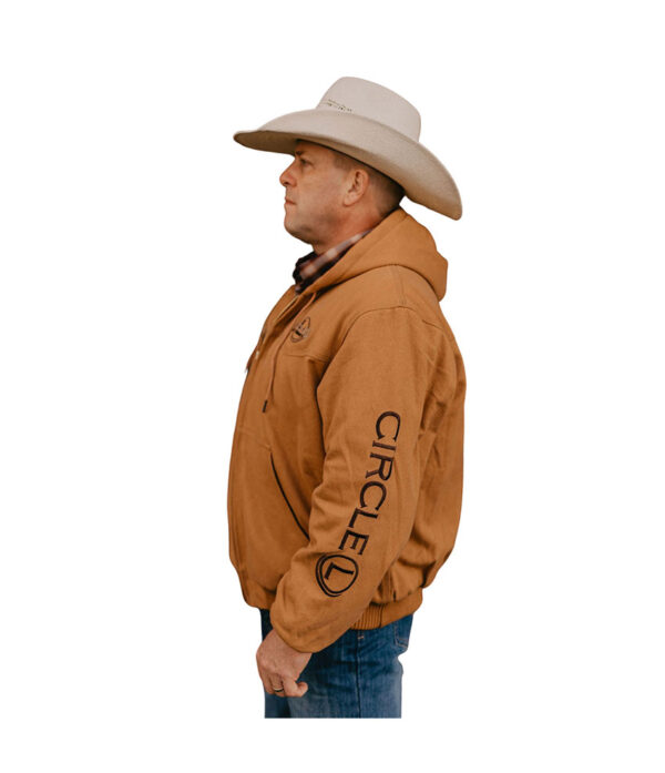 Circle L Tan Canvas Heavy Jacket With Hood - Image 2