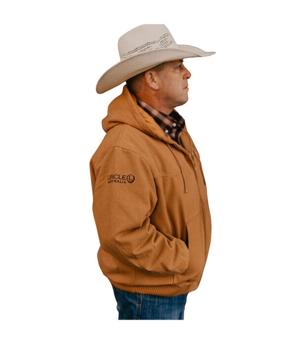 Circle L Tan Canvas Heavy Jacket With Hood - Image 3