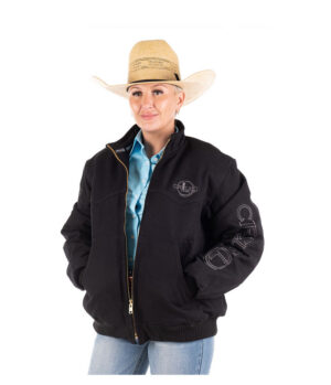 Ladies Circle L Black Canvas Collared Jacket