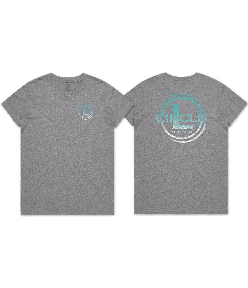 Grey T-Shirt with turquoise logo