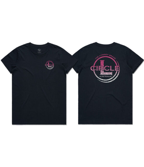 Navy T-Shirt with pink logo