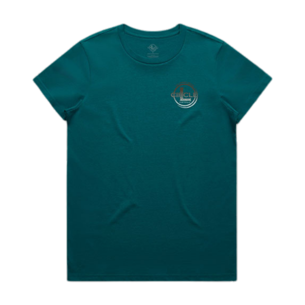 Ladies Logo T-Shirt Teal Choc/White - Image 2