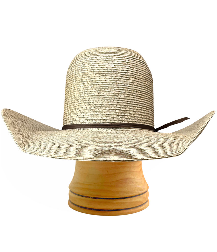 Light Weight Palm Leaf Hat - 'GAMBLE' with Brown Hatband - Image 2