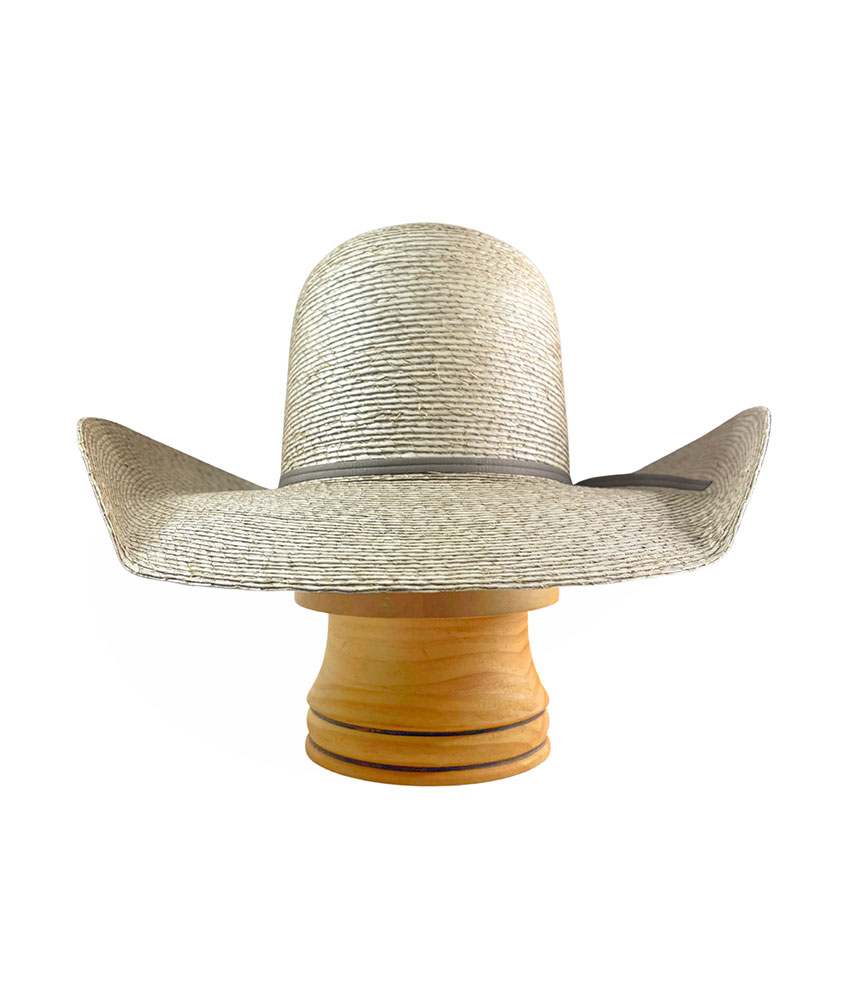 Light Weight Palm Leaf Hat - 'OPEN CROWN' with Beige Hatband - Image 2