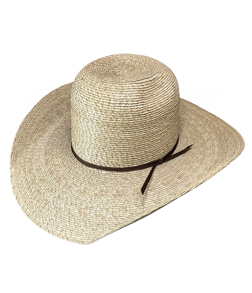 Light Weight Palm Leaf Hat - 'GAMBLE' with Brown Hatband - Image 3
