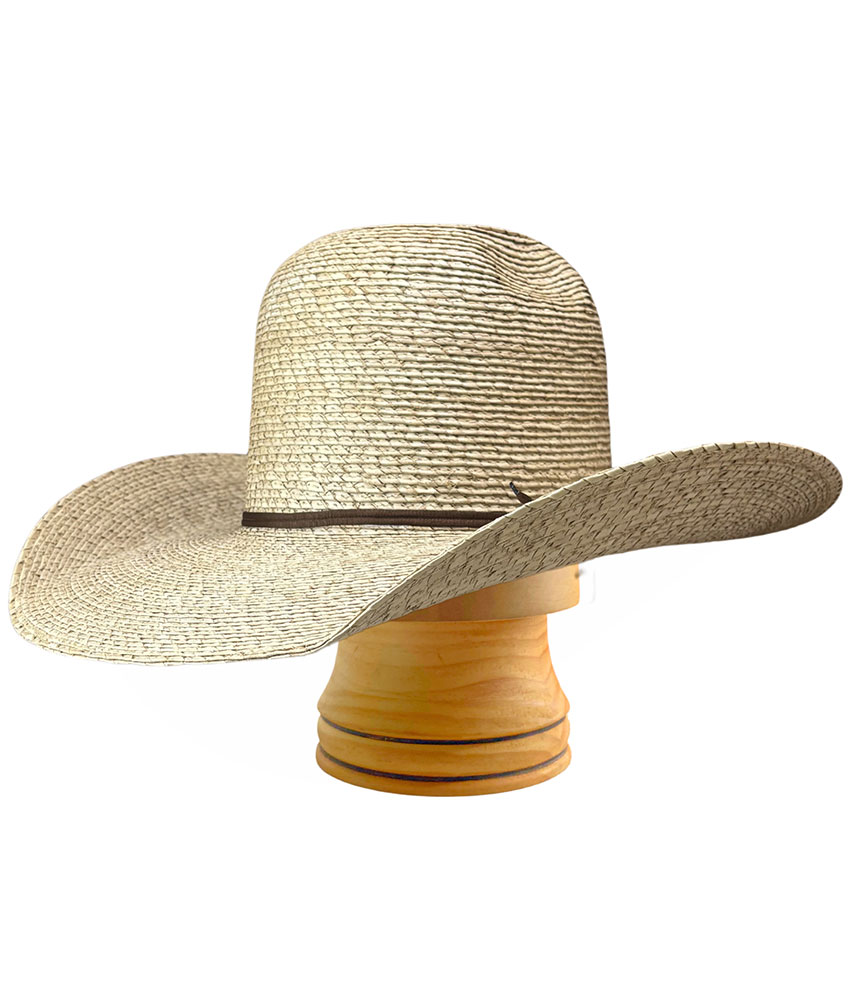 Light Weight Palm Leaf Hat - 'GAMBLE' with Brown Hatband