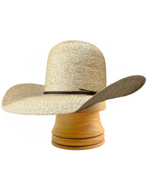 Light Weight Palm Leaf Hat – ‘OPEN CROWN’ with Brown Hatband