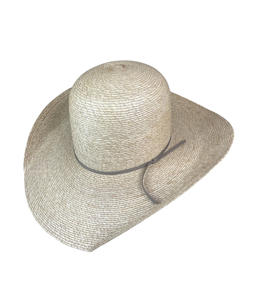 Light Weight Palm Leaf Hat - 'OPEN CROWN' with Beige Hatband - Image 3
