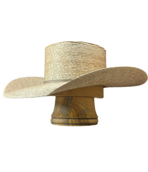 Light Weight Palm Leaf Hat – ‘High Roller’ with Beige Hatband