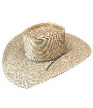 Light Weight Palm Leaf Hat – ‘High Roller’ with Beige Hatband