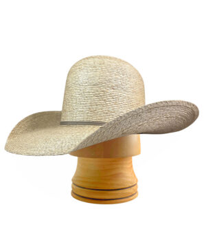 Light Weight Palm Leaf Hat – ‘OPEN CROWN’ with Beige Hatband